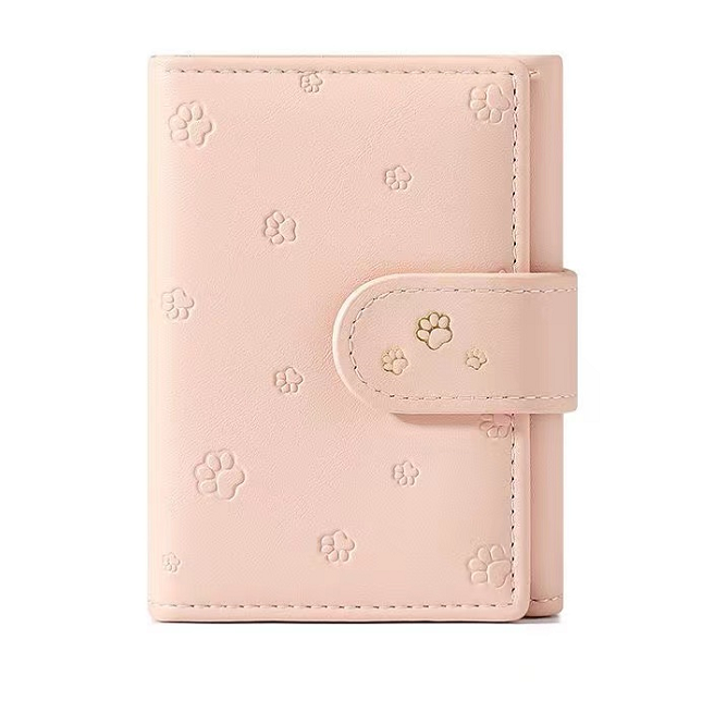 Fashion Small Paw Print Wallets Women Soft PU Leather Card Holder Purses