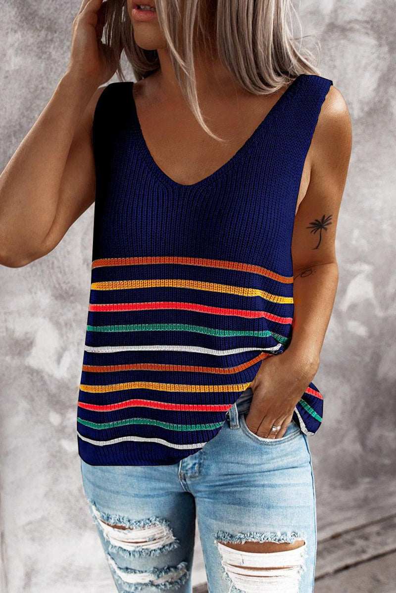Womens Clothing Summer Colorful Striped Blouse Shirt