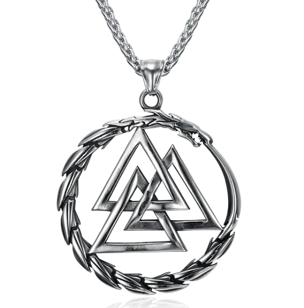 Asgard Crafted Circular Horn Rune Pendant Chain