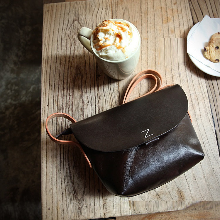 Handmade Retro Leather Messenger Bag For Women
